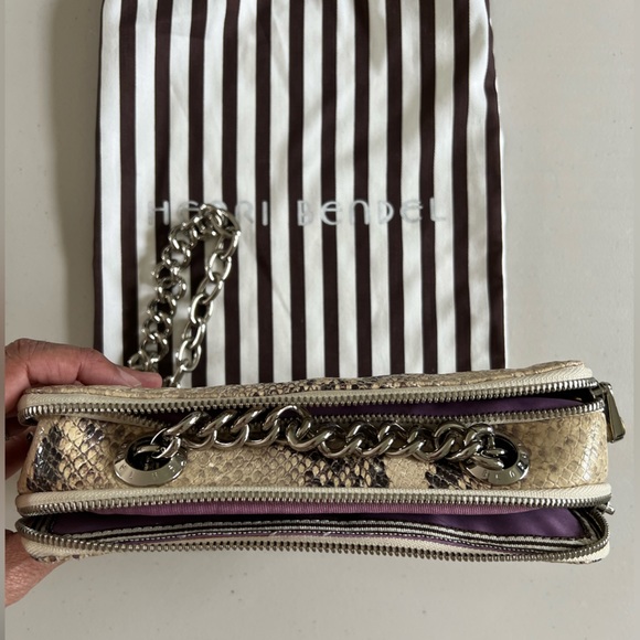 Henri Bendel Snakeskin Embossed Leather Crossbody with Chain Strap - Picture 7 of 9